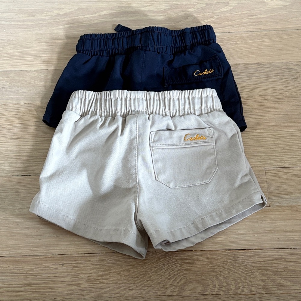 Cadet boy shorts - navy & khaki- 2/3t